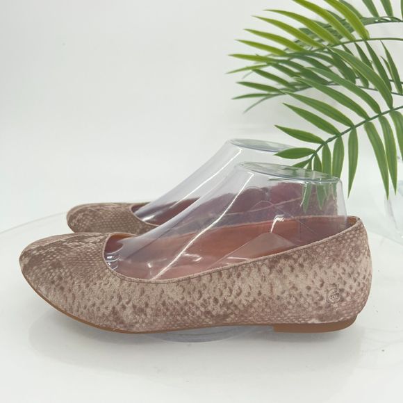 Born Women's Adour Flats Size 7.5 Ballet Shoe Brown Tan Leather Snakeskin Comfy - Picture 6 of 14